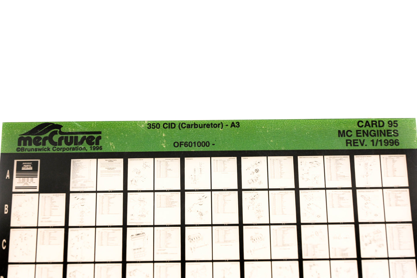Mercruiser XY019-46 MC Engines 350 CID ( Carburetor)-A3 OF601000- Card 95 Microfiche