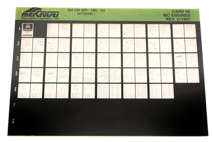 Mercruiser XY019-47 MC Engines 350 CID (EFI-TBI)-A3 0F752400 Card 96 Microfiche