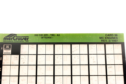 Mercruiser XY019-47 MC Engines 350 CID (EFI-TBI)-A3 0F752400 Card 96 Microfiche