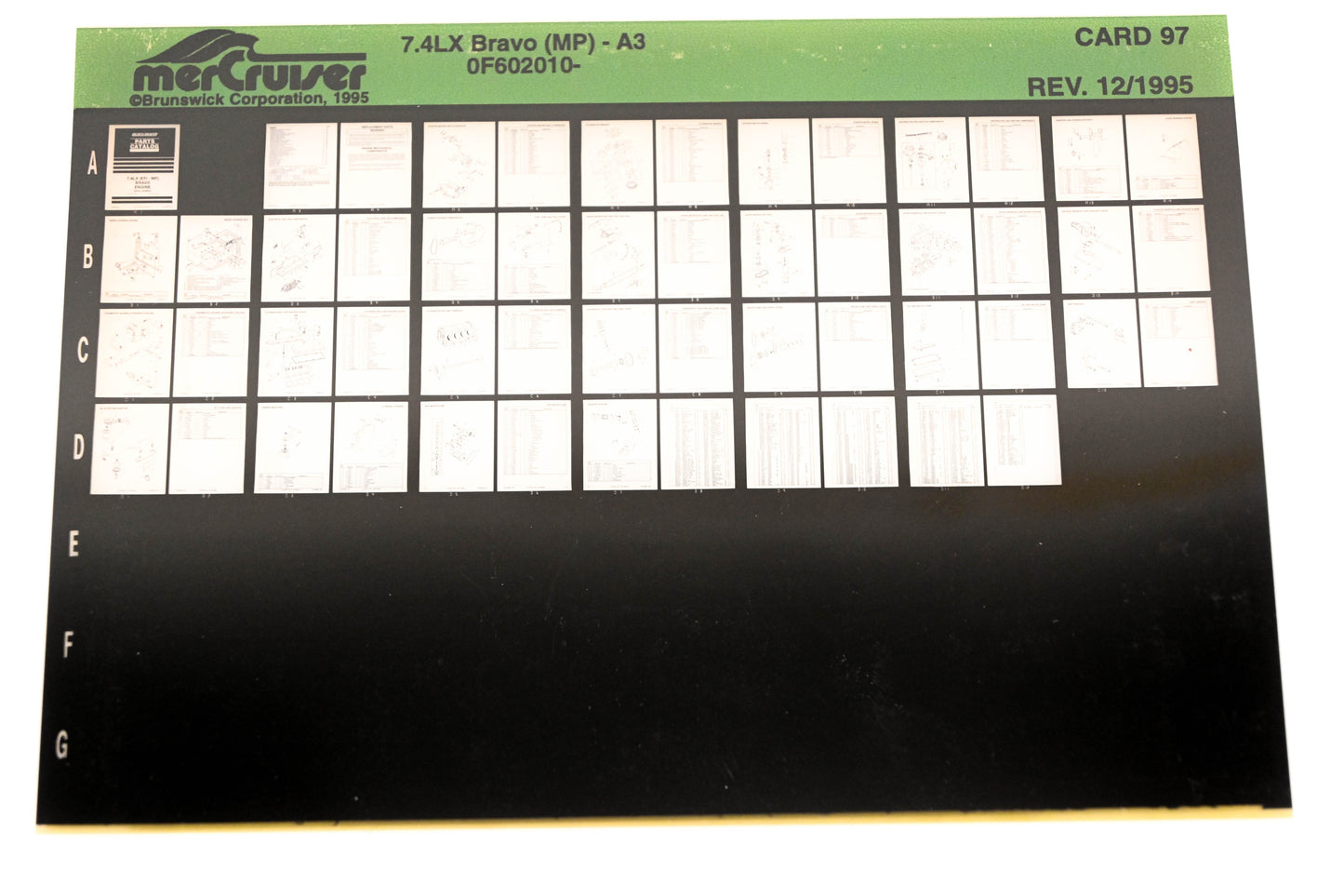 Mercruiser XY019-48 MC Engines 7.4LX Bravo (MP)-A3 OF602010- Card 97 Microfiche