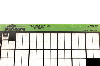 Mercruiser XY019-48 MC Engines 7.4LX Bravo (MP)-A3 OF602010- Card 97 Microfiche