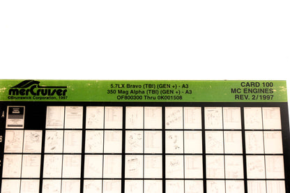 Mercruiser XY019-51 5.7LX Bravo, 350 Magnum Alpha, OF800300 - 0K001508 Card 100 Microfiche