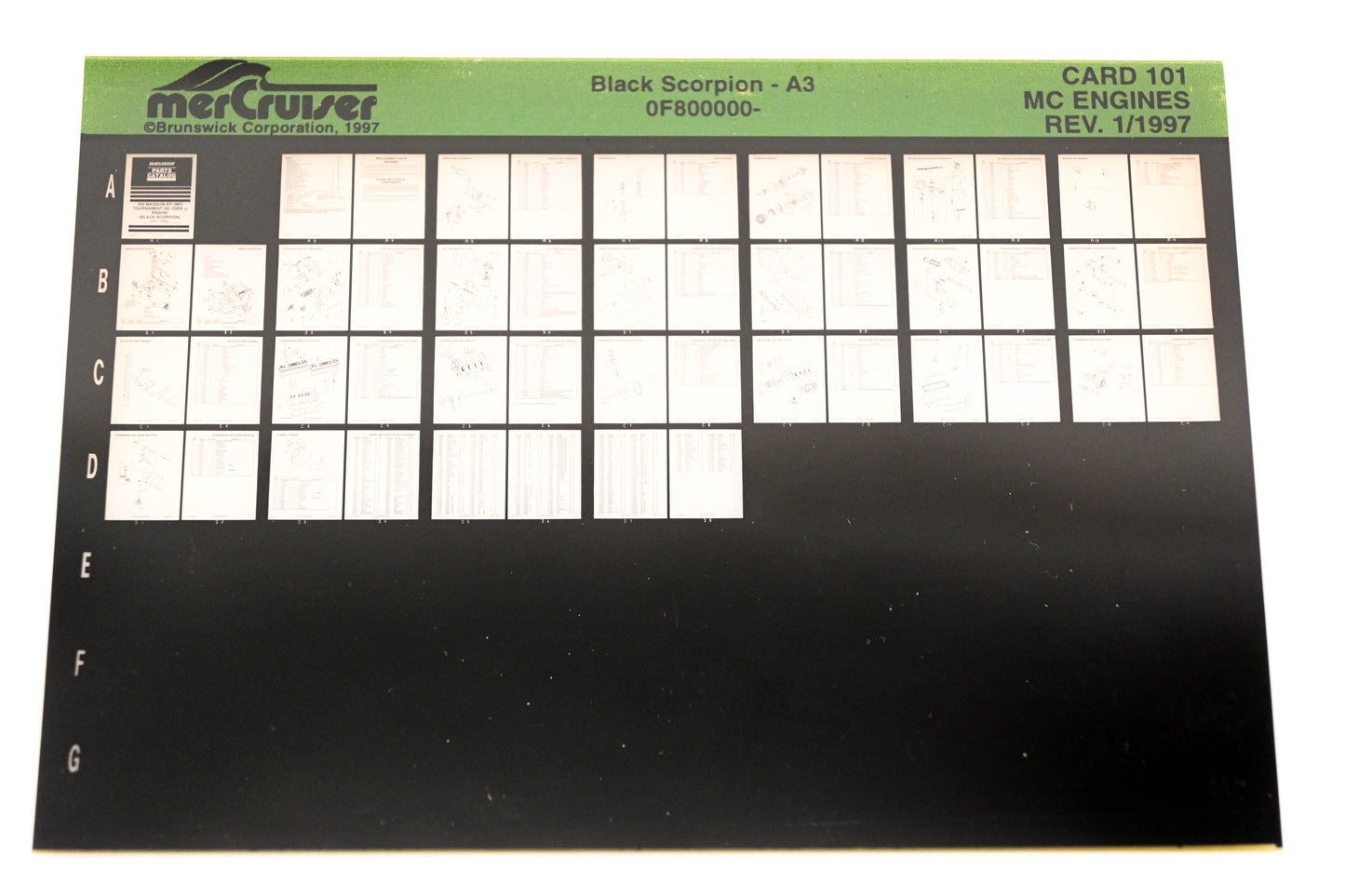 Mercruiser XY019-52 MC Engines Black Scorpion 0F800000 Card 101 Microfiche