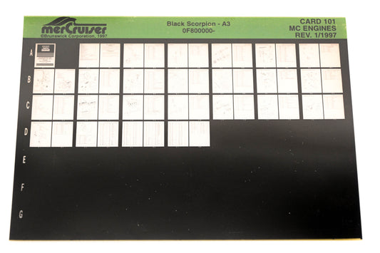 Mercruiser XY019-52 MC Engines Black Scorpion 0F800000 Card 101 Microfiche