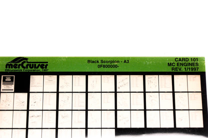 Mercruiser XY019-52 MC Engines Black Scorpion 0F800000 Card 101 Microfiche
