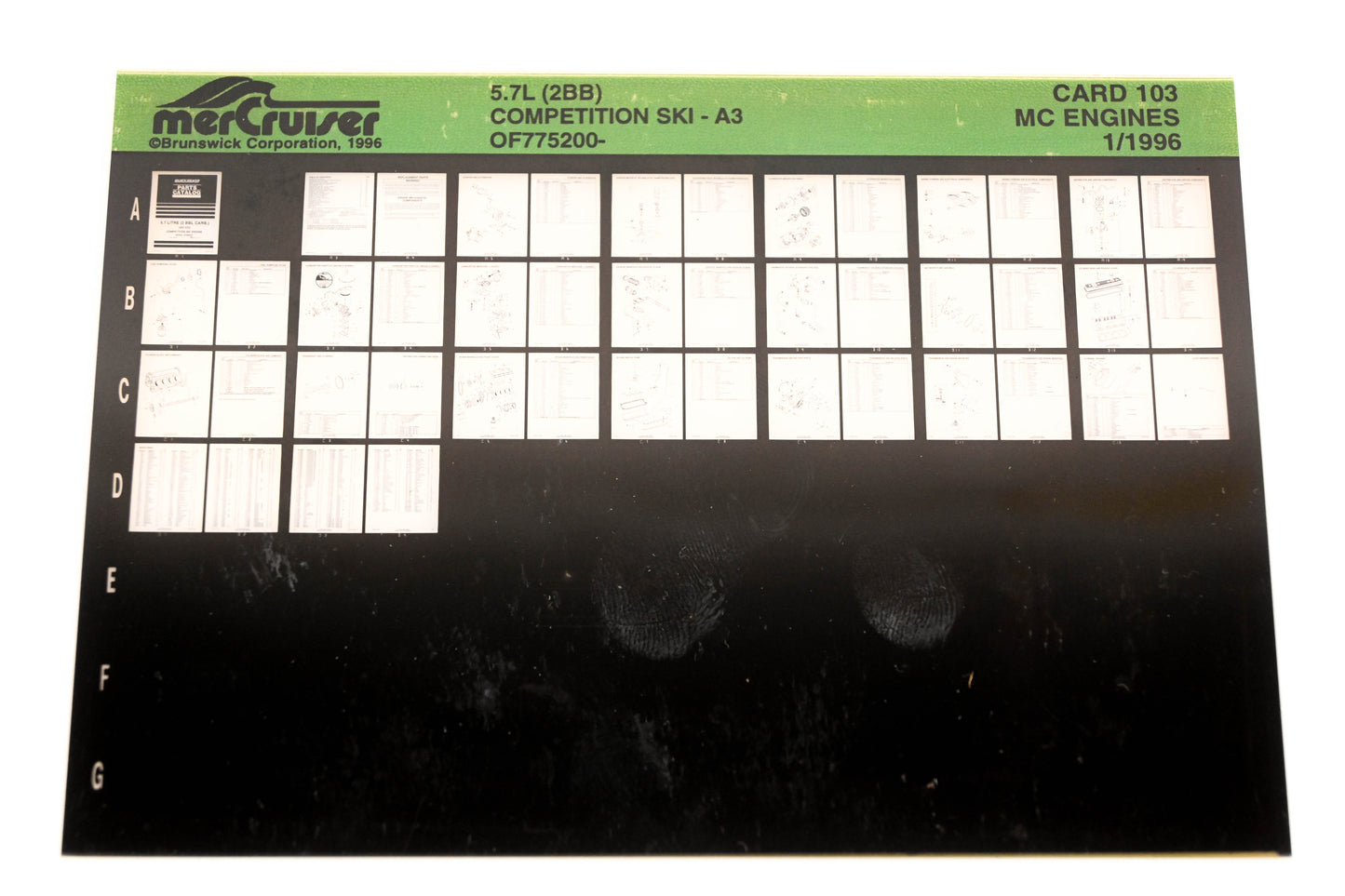 Mercruiser XY019-54 5.7L (2BB) Completion Ski-A3 OF775200- Card 103 Microfiche