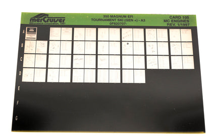 Mercruiser XY019-56 350 Magnum EFI Tournament Ski -A3 0F820707- Card 105 Microfiche