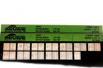 Mercruiser XY019-57 HINO EH700-EAEC 175HP EH700T-EAEB 220HP Card 106A/B Lot