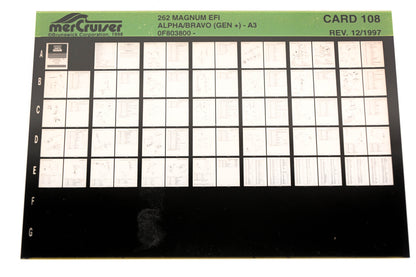 Mercruiser XY019-59 262 Magnum EFI Alpha/Bravo-A3 0F803800 Card 108 Microfiche
