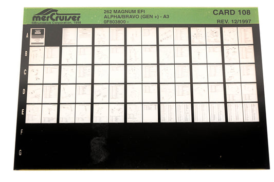 Mercruiser XY019-59 262 Magnum EFI Alpha/Bravo-A3 0F803800 Card 108 Microfiche