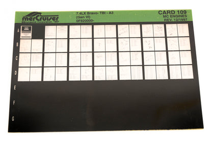 Mercruiser XY019-60 7.4LX Bravo-TBI-A3 0F820000 Card 109 Microfiche
