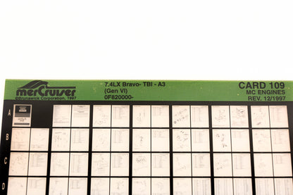 Mercruiser XY019-60 7.4LX Bravo-TBI-A3 0F820000 Card 109 Microfiche