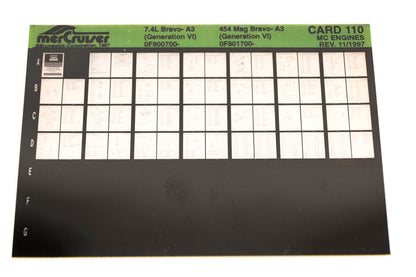 Mercruiser XY019-61 7.4L Bravo-A3, 454 Magnum Bravo-A3 Card 110 Microfiche