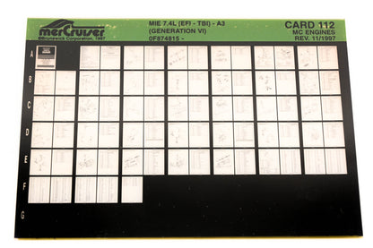 Mercruiser XY019-63 MIE 7.4L (EFI-TBI)-A3 0F874815 Card 112 Microfiche