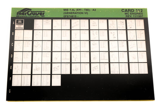Mercruiser XY019-63 MIE 7.4L (EFI-TBI)-A3 0F874815 Card 112 Microfiche