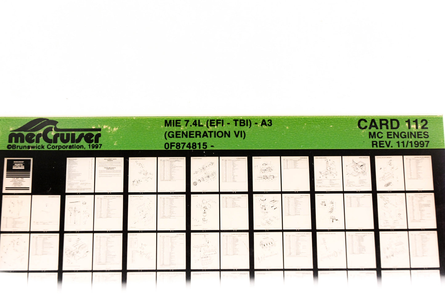 Mercruiser XY019-63 MIE 7.4L (EFI-TBI)-A3 0F874815 Card 112 Microfiche