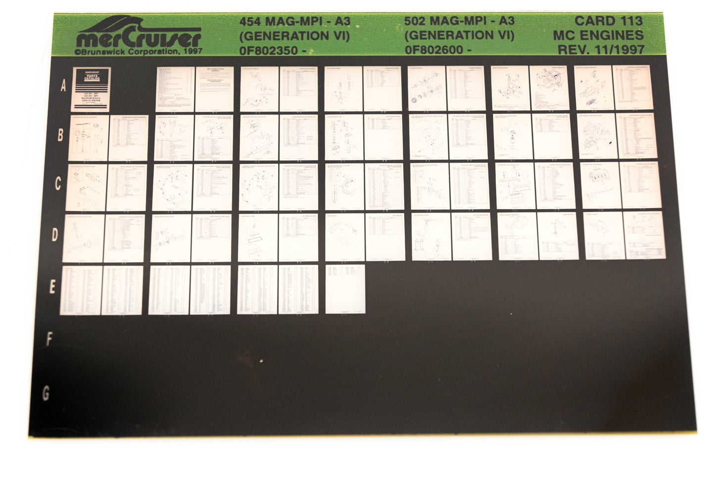 Mercruiser XY019-64 545 Magnum MPI, 502 Magnum MPI Gen VI Card 113 Microfiche