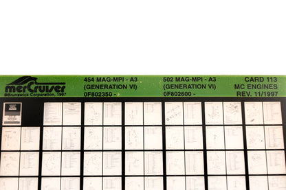 Mercruiser XY019-64 545 Magnum MPI, 502 Magnum MPI Gen VI Card 113 Microfiche