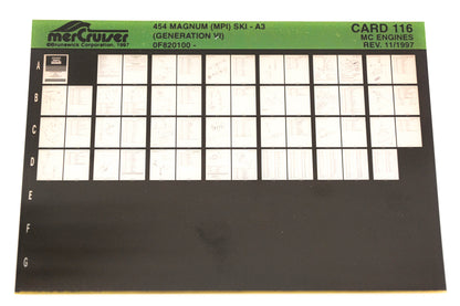 Mercruiser XY019-67 454 Magnum (MPI) SKI-A3 0F820100 Card 116 Microfiche