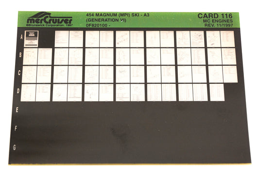 Mercruiser XY019-67 454 Magnum (MPI) SKI-A3 0F820100 Card 116 Microfiche