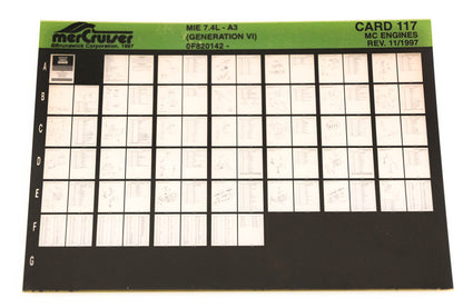 Mercruiser XY019-68 MIE 7.4L-A3 Gen VI 0F820142 Card 117 Microfiche