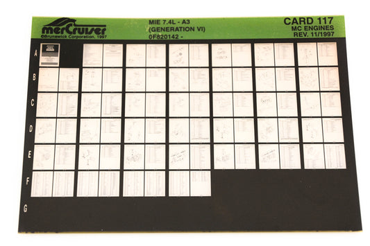 Mercruiser XY019-68 MIE 7.4L-A3 Gen VI 0F820142 Card 117 Microfiche