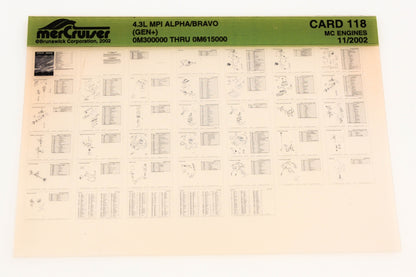 Mercruiser XY019-69 4.3L MPI Alpha/Bravo 0M300000 - 0M615000 Card 118 Microfiche
