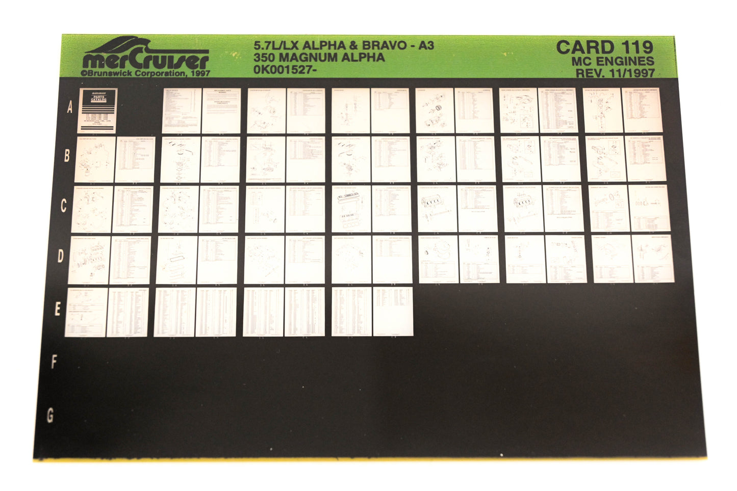Mercruiser XY019-70 7.4L/LX Alpha/Bravo, 350 Magnum Alpha Card 119 Microfiche