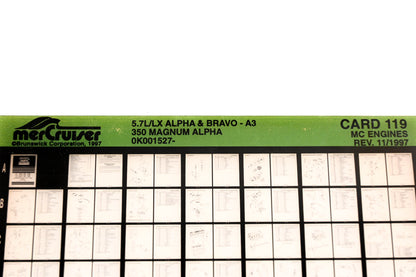 Mercruiser XY019-70 7.4L/LX Alpha/Bravo, 350 Magnum Alpha Card 119 Microfiche