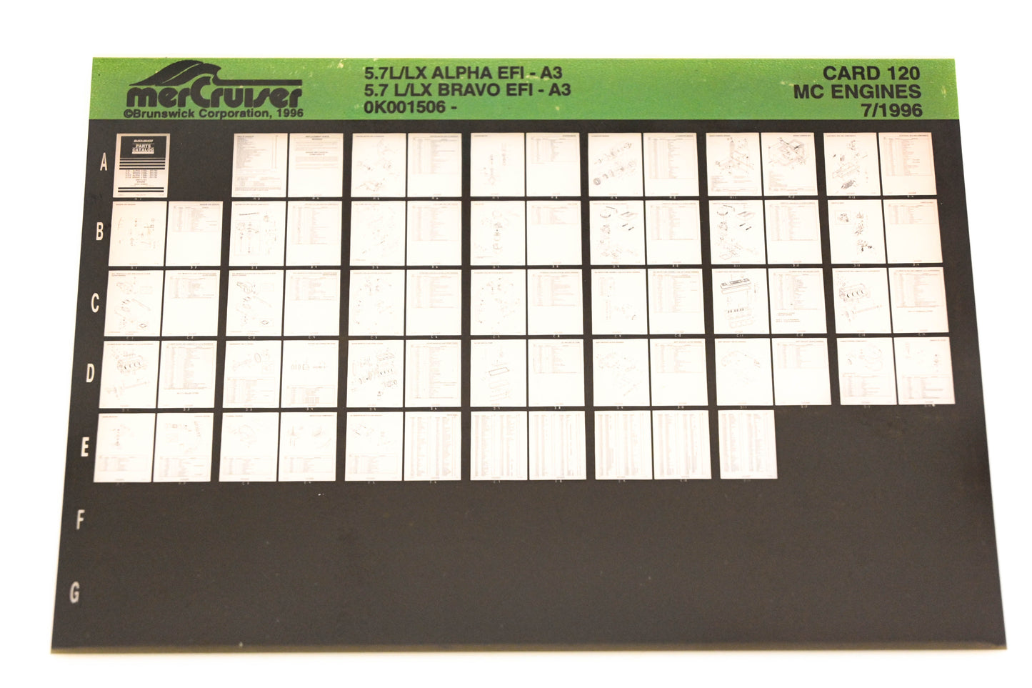 Mercruiser XY019-71 5.7L/LX Alpha/Bravo EFI-A3 0K001506 Card 120 Microfiche