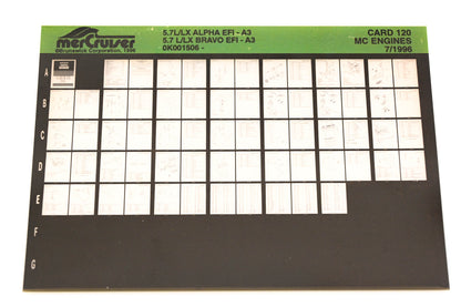 Mercruiser XY019-71 5.7L/LX Alpha/Bravo EFI-A3 0K001506 Card 120 Microfiche