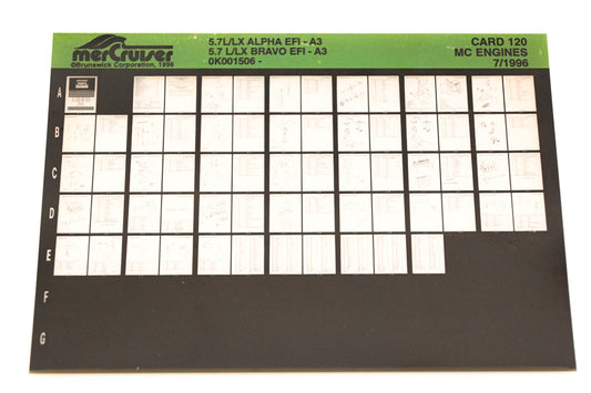 Mercruiser XY019-71 5.7L/LX Alpha/Bravo EFI-A3 0K001506 Card 120 Microfiche