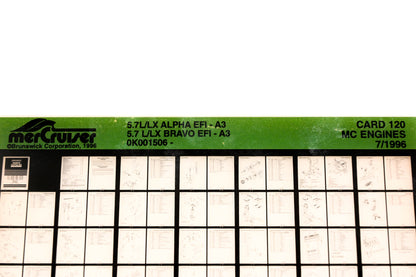 Mercruiser XY019-71 5.7L/LX Alpha/Bravo EFI-A3 0K001506 Card 120 Microfiche