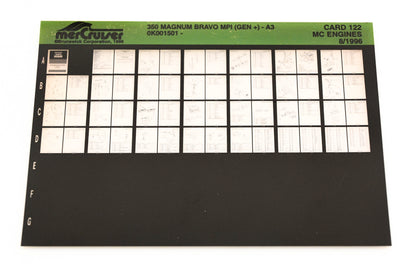 Mercruiser XY019-73 350 Magnum Bravo MPI-A3 0K001501 Card 122 Microfiche