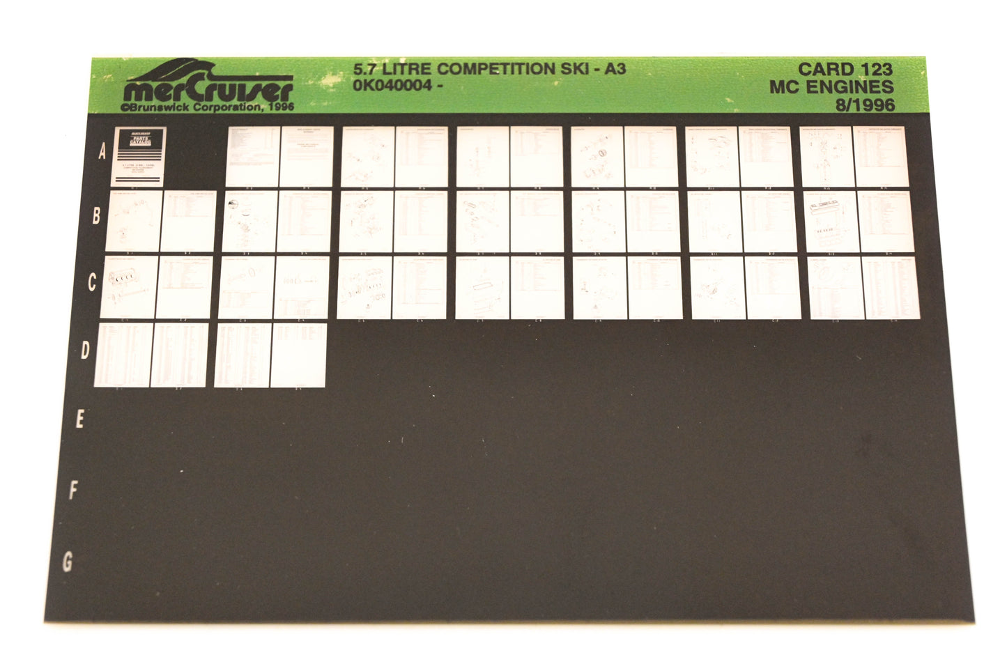 Mercruiser XY019-74 5.7L Competition Ski-A3 0K040004 Card 123 Microfiche