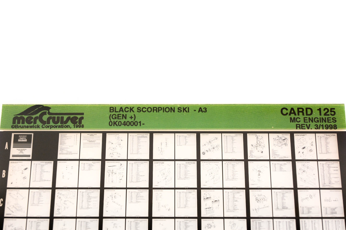 Mercruiser XY019-76 MC Engines Black Scorpion Ski-A3 0K040001- Card 125 Microfiche