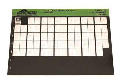 Mercruiser XY019-77 5.7L Bluewater Inboard-A3 0K040307 Card 126 Microfiche