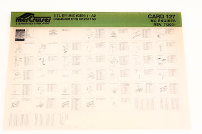 Mercruiser XY019-78 5.7L EFI A2 0K040300 - 0K261160 Card 127 Microfiche