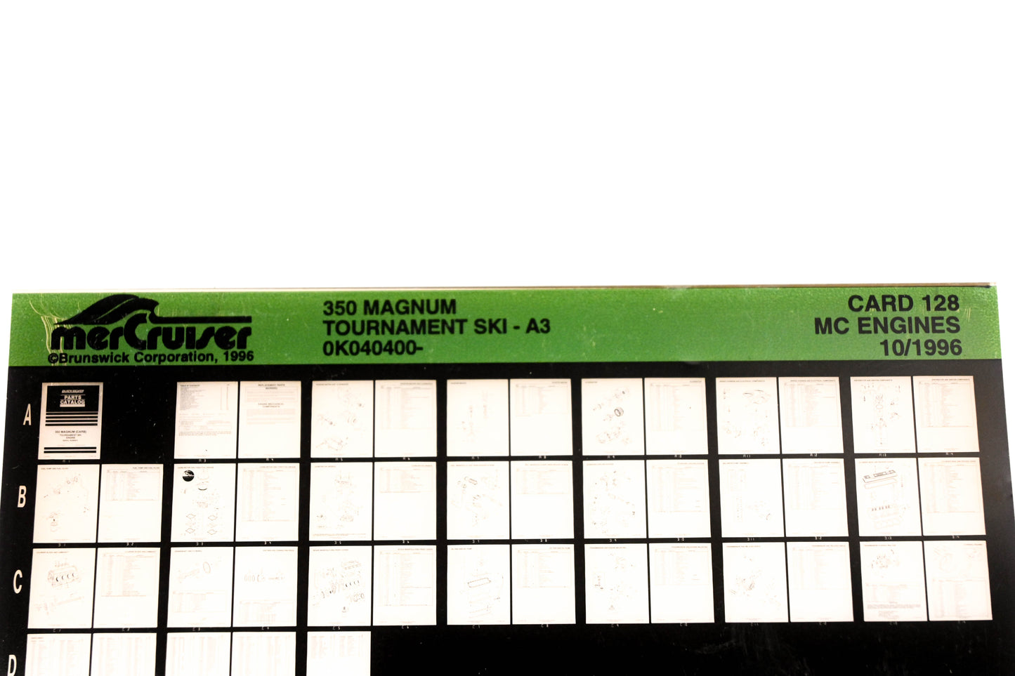 Mercruiser XY019-79 350 Magnum Tournament Ski-A3 0K040400 Card 128 Microfiche