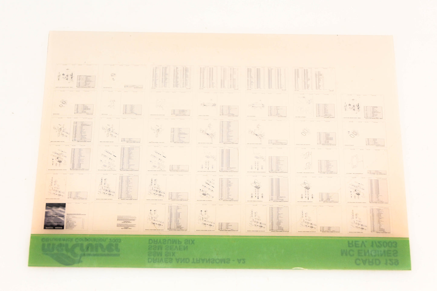 Mercruiser XY019-80 SSM6, SSM7, DRYSUMP6 Drives & Transoms-A2 Card 129 Microfiche