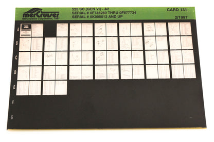 Mercruiser XM020-9 525SC GenVI-A2 0F745260 - 0F877734, 0K000012+ Card 131 Microfiche