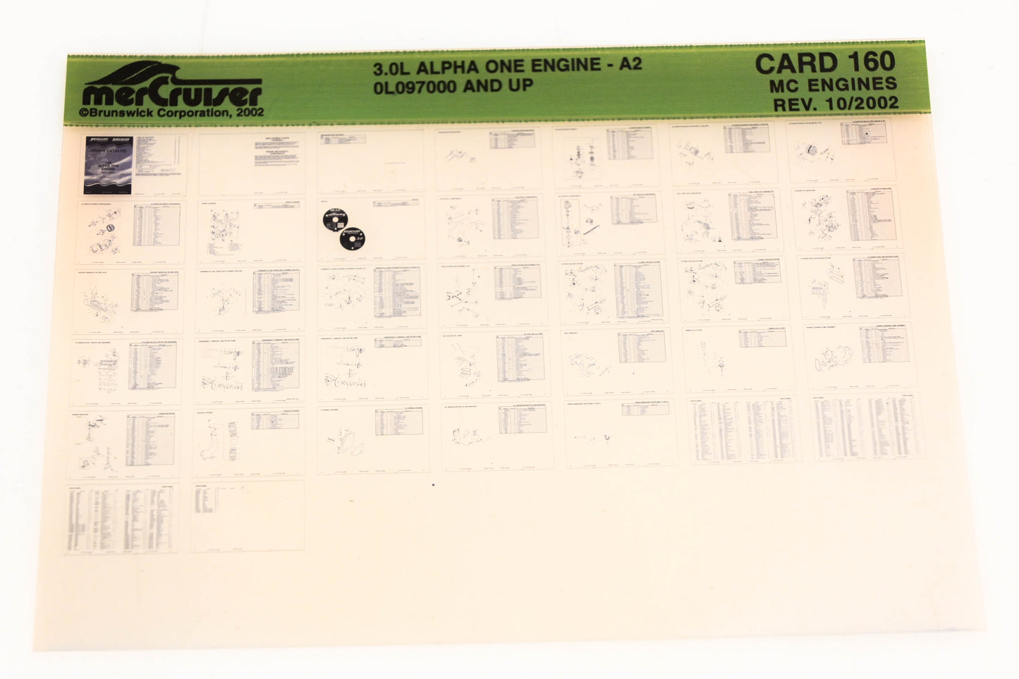 Mercruiser XM020-10 3.0L Alpha One-A2 0L097000+ Card 160 Microfiche