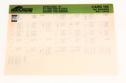 Mercruiser XM020-12 500 Bulldog-A2 0L414620 - 0L415915 Card 165 Microfiche
