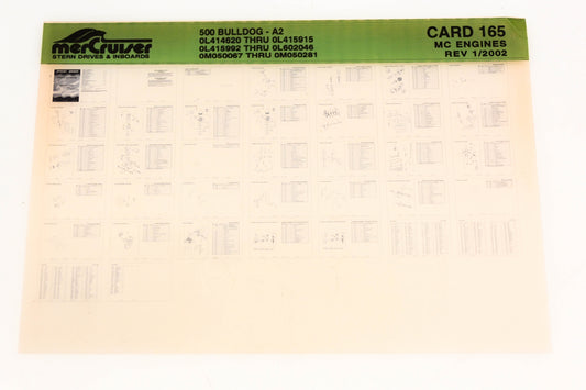 Mercruiser XM020-12 500 Bulldog-A2 0L414620 - 0L415915 Card 165 Microfiche
