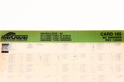 Mercruiser XM020-12 500 Bulldog-A2 0L414620 - 0L415915 Card 165 Microfiche
