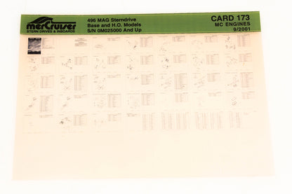 Mercruiser XM020-14 496 Magnum Stern Drive Base & H.O. 0M025000+ Card 173 Microfiche