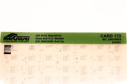 Mercruiser XM020-14 496 Magnum Stern Drive Base & H.O. 0M025000+ Card 173 Microfiche