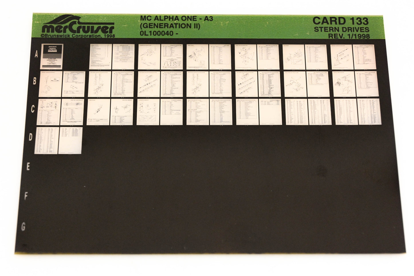 Mercruiser XM020-18 MC Alpha One-A3 Gen II 0L100040- Card 133 Microfiche