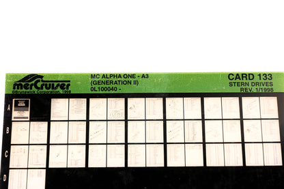 Mercruiser XM020-18 MC Alpha One-A3 Gen II 0L100040- Card 133 Microfiche