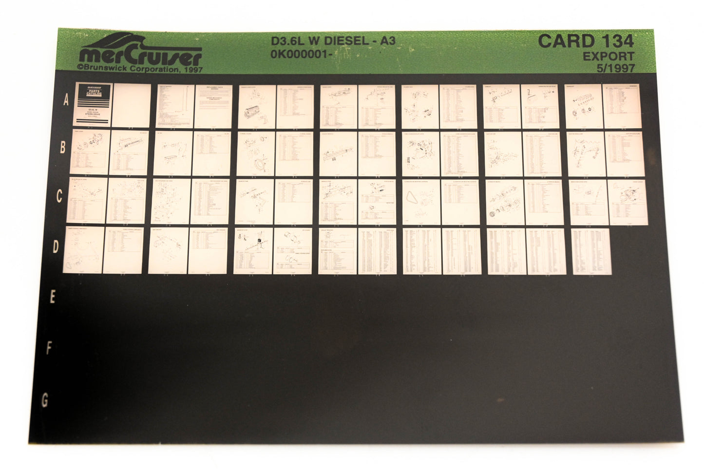 Mercruiser XM020-19 D3.6L Diesel 0K000001- Card 134 Microfiche